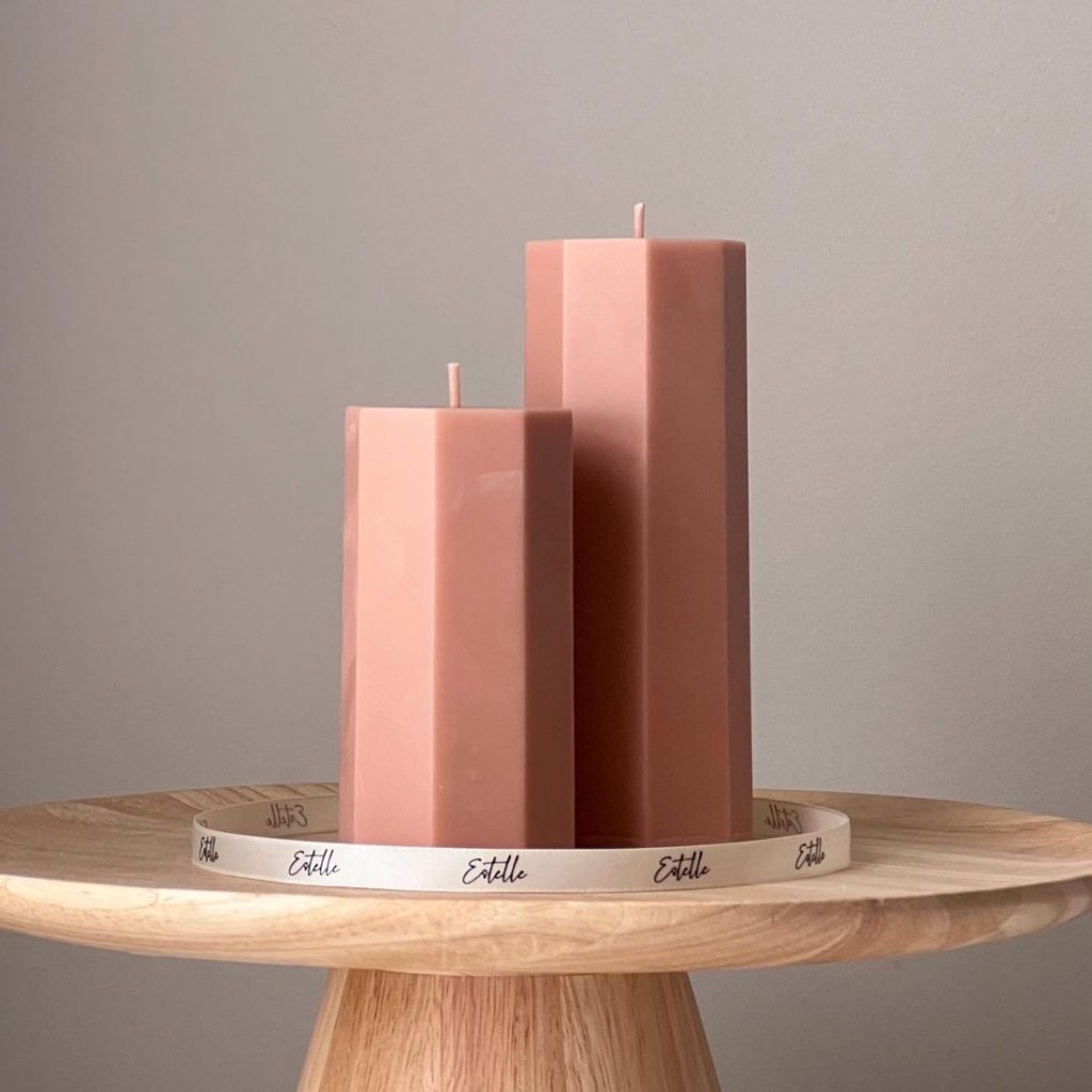 Hexagon Pillar Soy Wax Candle Set | Unscented Decorative