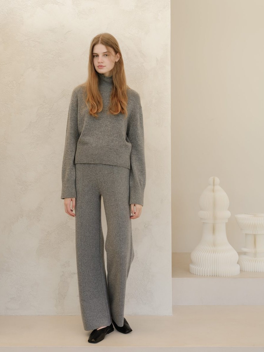 Cashmere Mix High Neck Sweater